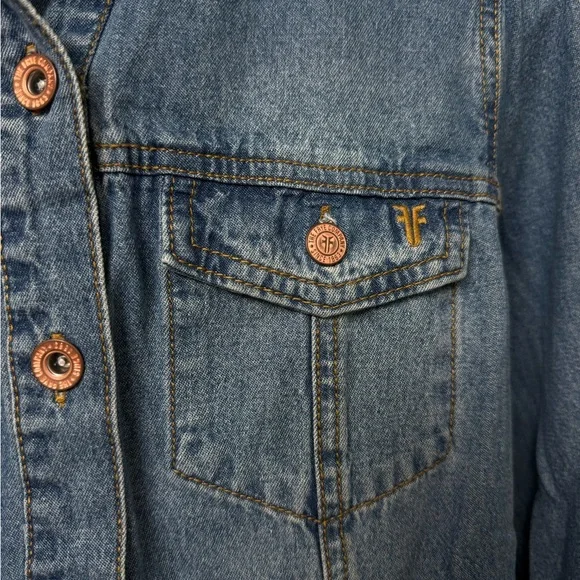 Frye Blue Long Sleeve Denim Dress - Picture 4 of 9